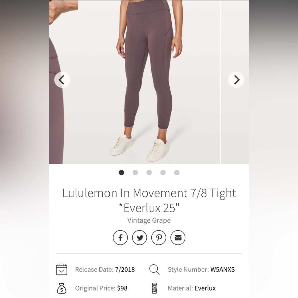 Lululemon in movement legging